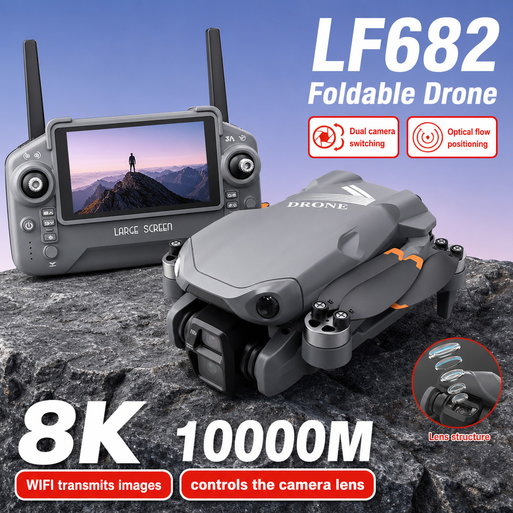Aerial Photo LF682 Drone 8K HD - Drone Gimbal Mount ulasan dan harga