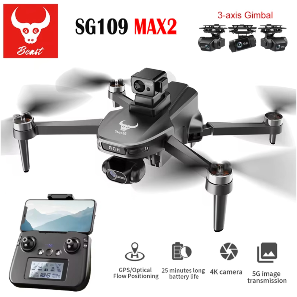 SG109 MAX2 Professional FPV 8K - Drone Gimbal 3 Axis ulasan dan harga